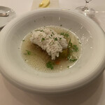 ラ・トゥーエル - ❼淡路産ハモ、カモナス、タピオカ、蕎麦のみのリゾット、ハモのダシ。