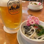Sushiya Eichan - 生ビール　ふぐの皮うまっ！