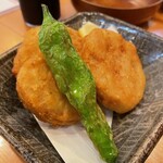 Sushiya Eichan - おつかれさまコース　れんこんのはさみ揚げ　ボリュームあって美味しい～