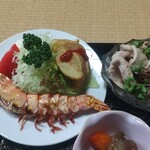 こくや旅館 - 海老素揚げと冷しゃぶ