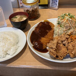 くま食堂 - ロースカツと鶏の唐揚げ