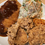 くま食堂 - ロースカツと鶏の唐揚げ