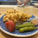 四谷 うえ村 - とうもろこしの天ぷら！うめえ！トマトあめえ！枝豆もなんかでかくてうめえ！