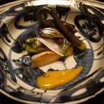 Sekiyou - 先付け：こはだ酢〆、筍焼〆、蕨、たらの芽