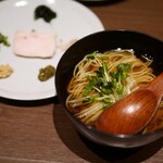 日本酒バル のまえ - すっぽん出汁のラーメン