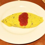 軽井沢マリオットホテル - 目の前で作ってくれる野沢菜のオムレツ