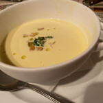 ハンバーグ ウィル - とうもろこしの冷製スープ