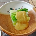 食彩工房 そばの華 - 「ウルイの酢味噌和え」です（2013/3/29UP）