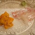 うを徳 - 馬糞雲丹 + 明石 鯛