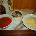 満月屋食堂 - つけ麺(辛）、胡麻醤油