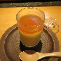 若大将 - クリームチーズとコーンの冷製茶碗蒸し、べっこう餡