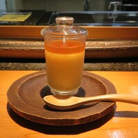 若大将 - クリームチーズとコーンの冷製茶碗蒸し、べっこう餡