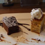 Pecorino - ショコラケーキとフルーツケーキの断面