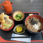 そば処翠松庵 - ミニ天丼蕎麦セット1,050円