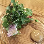 37+1 - 30種類以上の自家製・契約農家さんの野菜を使ったサラダと、醤油ベースのソース