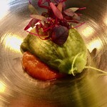 37+1 - 南瓜の花に詰めた鱧〜トマトのペースト