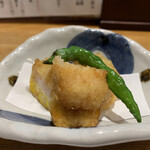 モダン和食 かみや - トウモロコシとエビの重ね揚げ