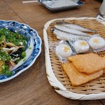 磯丸水産 - 鮪の葱まみれ@659円、お通し