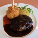 RESTAURANT RAGOUT - ハンバーグとカニクリームコロッケの盛り合わせ　1,200円