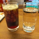 オリーブの丘 - まずは水とアイスコーヒー