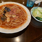 Hanaboshi Coffee Ten - Shrimp and Tomato Soup Spaghetti, JPY 750