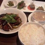 中国酒家 大三元 - Dランチ（茄子と和牛の炒め物）