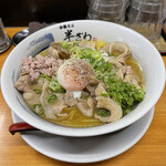 Chuukasoba Hanzawa - 限定 ベーコン出汁肉ラーメン(塩) 1100円　青唐辛子トッピング