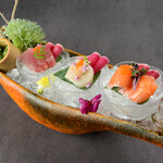 Three types of Korean-style fresh fish sashimi