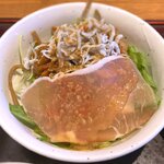 さくら本店 - (ﾗﾝﾁ)さくら定食 変わり鉢：じゃ子キンピラと生ハムのサラダ　2022.7.27