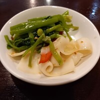 雅苑酒家 本店 - 烏賊の空芯菜の炒め