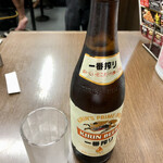 伝説のすた丼屋 - 瓶ビールは一番搾りでした。良かった。