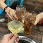 焼肉 拍手喝采 - イヤ嫌付き合ってくれた乾杯（笑）