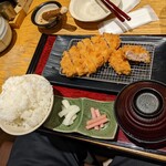 Shinjuku Saboten - 兄ぃの頼んだ、熟成三元豚ロースカツ・ひとくちヒレカツ盛合せ御膳(税込1,550円)