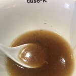 ramen case-K - 冷やしのスープはやや濃いめの味付けかな
