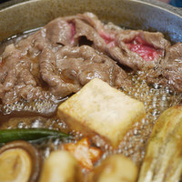 人形町今半 銀座店 - すき焼き調理中
