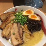 麺屋 丸鶏庵 - 塩ラーメンチャーシュー増し味玉大盛り