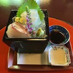 うかい竹亭 - お造り　本日の湊より
            本わさびを塩と練ったもの、塩ダレで食べる白身は
            絶っっっ品ですよ(^^)