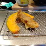 Tempura Shokudou Tamon - かぼちゃ天、マグロほほ肉天