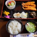 食事処 藤 - エビフライ定食1210円