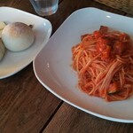 Midsummer Cafe 夏至茶屋 - ツナとかぼちゃのトマトソーススパゲティ