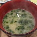 磯丸水産 - 生海苔味噌汁