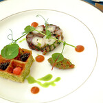 オリーブベイホテル - 地蛸のモザイクと海藻のゴーフル　ラタトゥーユフロワ　明太子とキャビア