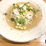 Karuthibeito - 海老と無農薬とうもろこしの塩スープ冷麺