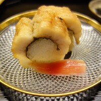 道人 - .....五品目.....はも（淡路島）寿司.....海苔で巻いて.....みょうが.....
