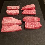 焼肉ステーキ あつし - (9)こだわりの山形牛霜降り2種とこだわりの山形牛赤身2種食べ比べ