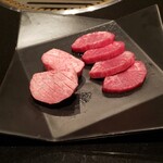 焼肉ステーキ あつし - (5)「上タン」と「超厚切り牛タン」-1
