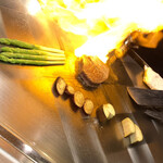 八重洲 steak & seafood 鉄板焼き 一心 - ブランデーファイヤー　