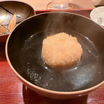 愚直に - 白海老の揚げしんじょう+カブ