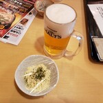 Motsunabe Motsuyaki Hiratsuka Sakaba - 生ビールで乾杯♪