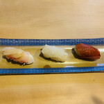 鮨 大門 - 真鯛、剣先イカすだち、マグロ